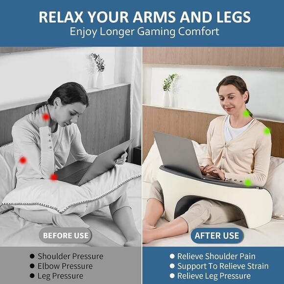 🔥Lap Desk Reading Gaming Pillow with Memory Foam Comfort Bed Rest Pillow BNWT🔥 - Picture 5 of 7